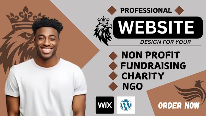 Gig Preview - Build a nonprofit website, fundraising, charity, ngo website on wordpress wix