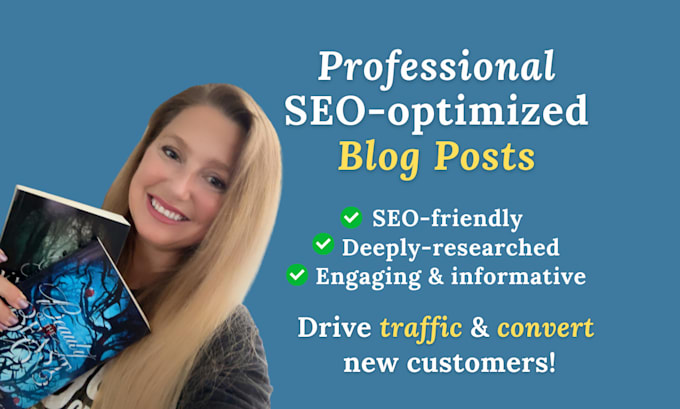 Gig Preview - Write SEO blog posts and articles as your content writer