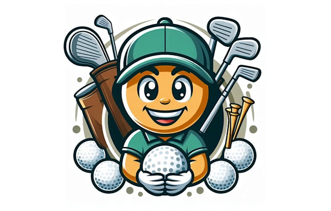 Gig Preview - Create golf mascot logo with text with any file