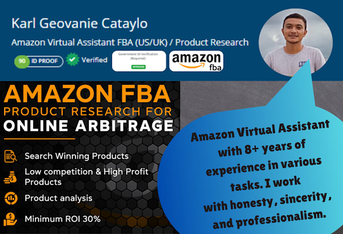 Gig Preview - Do amazon product research for amazon fba online arbitrage