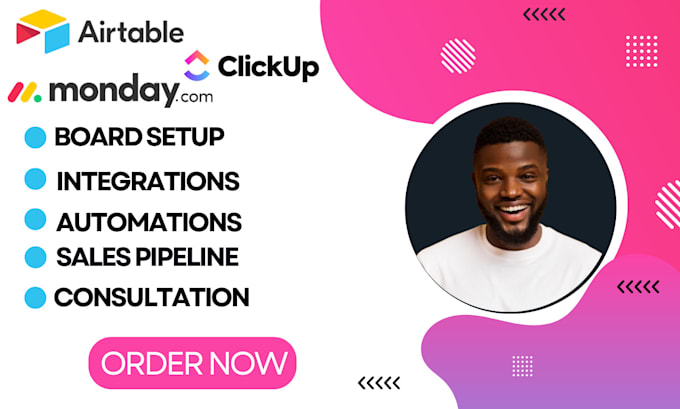 Gig Preview - Setup monday monday crm clickup airtable and be your main monday com expert