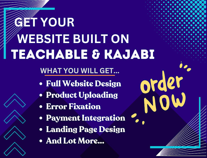 Gig Preview - Create a teachable and kajabi website for your business