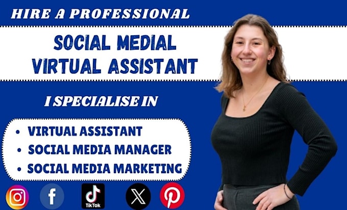 Gig Preview - Be your virtual assistant social media manager and personal assistant