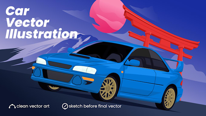 Gig Preview - Create your car into cool vector art