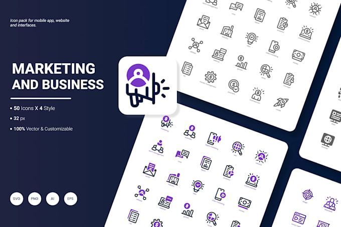 Gig Preview - Marketing and business icon pack