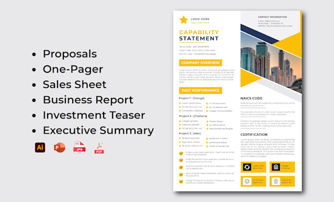 Gig Preview - Design company report executive summary investment teaser and business proposals