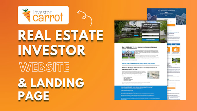 Gig Preview - Design investor carrot real estate landing page website