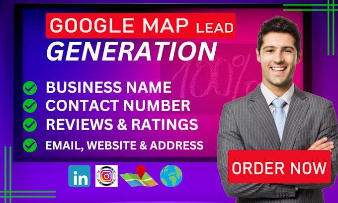 Gig Preview - Do google map lead generation and b2b data scraping