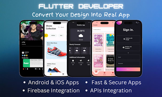 Gig Preview - Be your flutter front end developer for android and ios