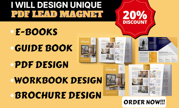 Gig Preview - Design PDF lead magnet, ebook design, guidebooks, workbook, brochure design, etc