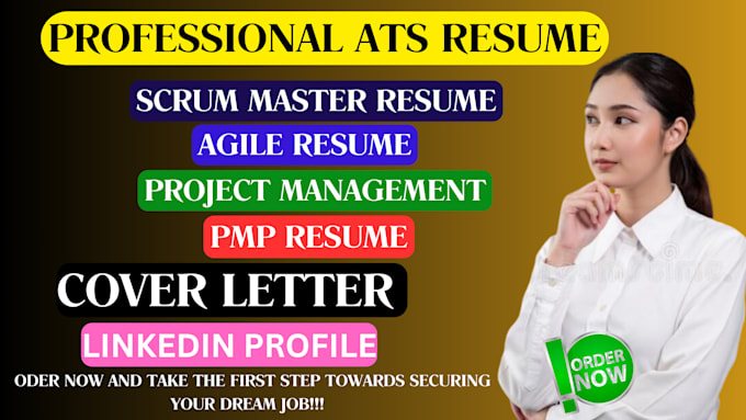 Gig Preview - Craft resume for scrum master agile resume pmp project management