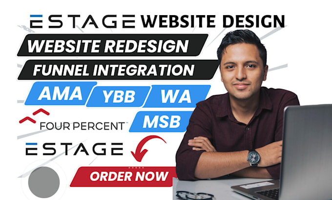 Gig Preview - Build estage website redesign estage hub website design estage fourpercent hub