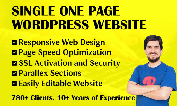 Gig Preview - Design and build a single wordpress one page website