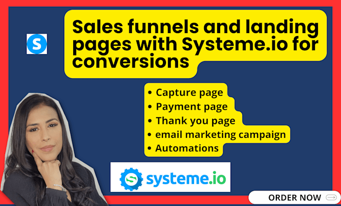 Gig Preview - Create sales funnels and landing pages with systeme io for conversions