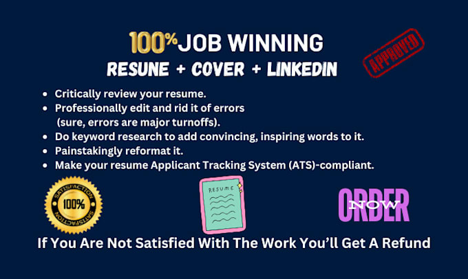 Gig Preview - Professional resume writing, cover letter and linkedin profile