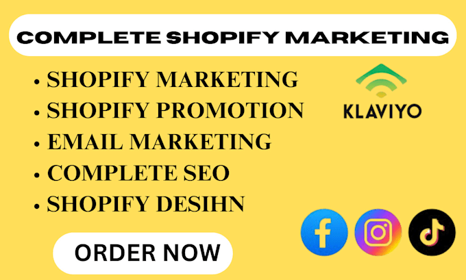 Gig Preview - Run facebook ad for shopify store marketing klaviyo email sales funnel promotion