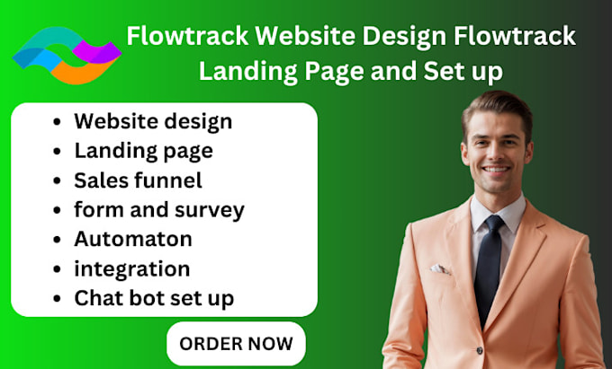 Gig Preview - Do flowtrack website design flowtrack landing page and set up