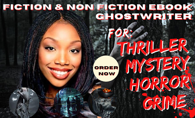 Gig Preview - Ghostwrite your thriller story crime scene horror mystery novel ebook writer