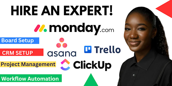 Gig Preview - Setup project management on monday com asana clickup trello monday CRM workflow