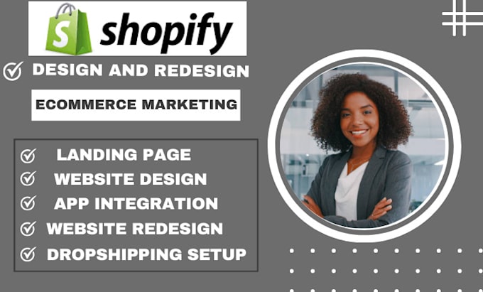 Gig Preview - Design and redesign shopify store dropshipping store shopify website