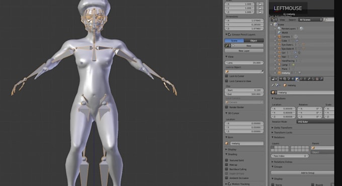 Gig Preview - Rig and weight paint model, repair model, mmd, vrchat avatars with blender, maya