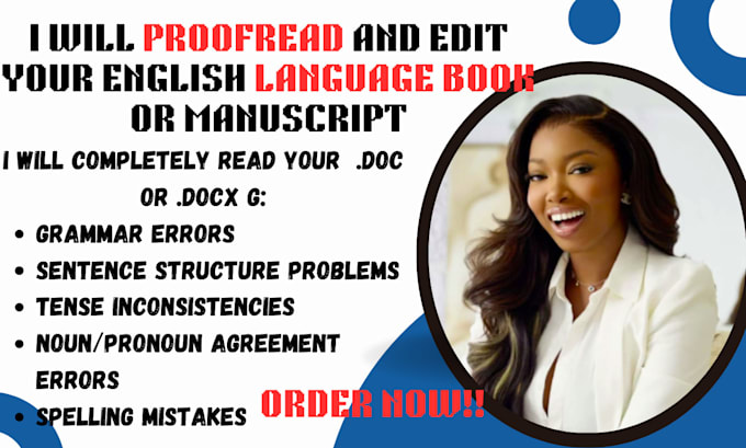 Gig Preview - Proofread and edit your english language book or manuscript professionally