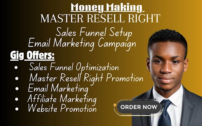 Gig Preview - Promote master resell rights for passive income