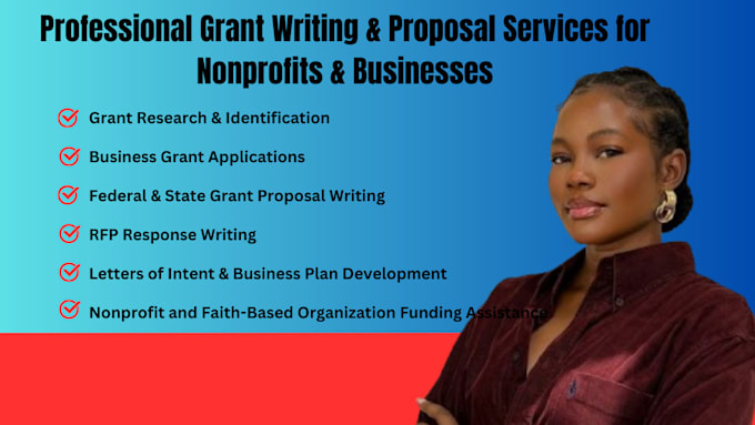 Gig Preview - Do grant proposal, 501c3, grant applications, apply for grants, rfp, proposal