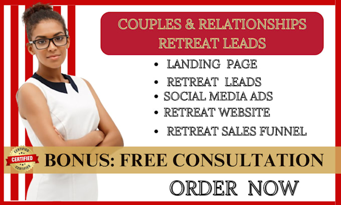 Gig Preview - Retreat couples leads  retreat pilates ads campaigns detox retreat marketing ads