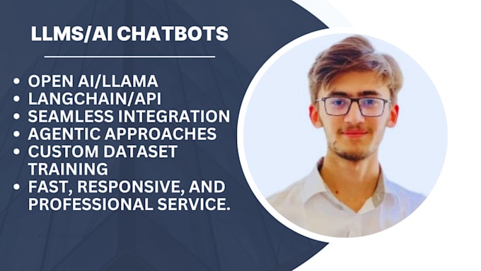 Gig Preview - Build ai chatbots with langchain, rag and llms from your data in any format