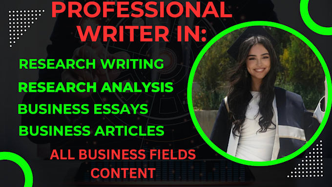 Gig Preview - Comprehensive project research and analysis in all business fields