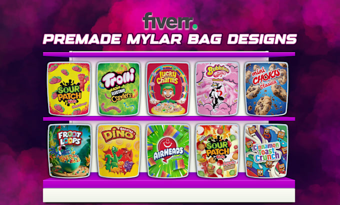 Gig Preview - Deliver premade mylar bag designs, cannabis mylar packaging