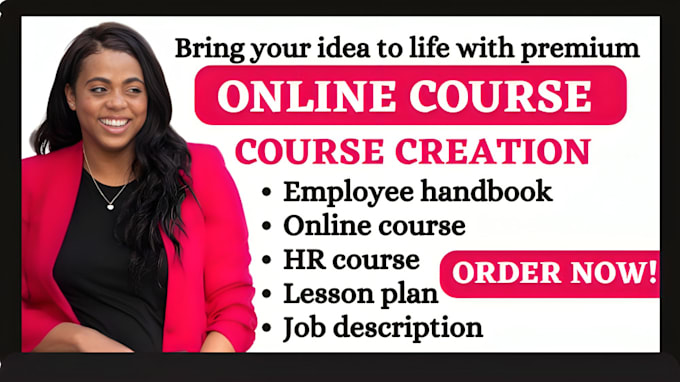 Gig Preview - Employee handbook, online course content, HR course, lesson plan training course