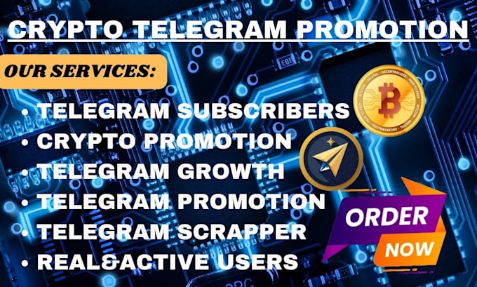 Gig Preview - Telegram promotion, crypto promotion, telegram subscribers, token marketing