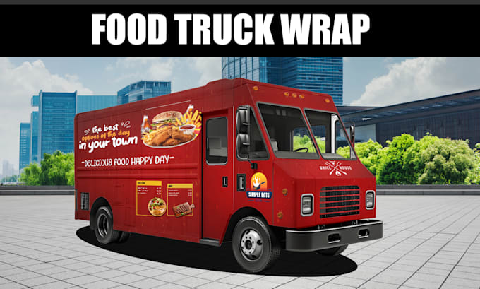 Gig Preview - Do food truck wrap, food truck decals, professional vehicle wrap design