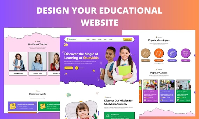 Gig Preview - Build your education website, school website, academic website, and lms website