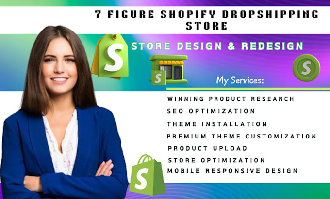 Gig Preview - Design 7 figure shopify store, store redesign, digital product, one product