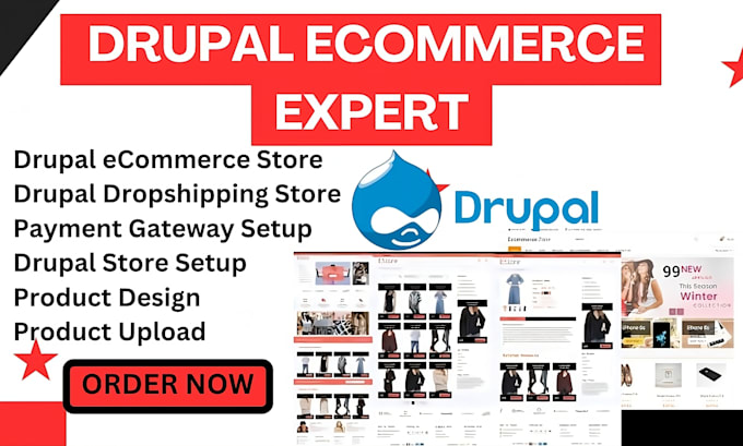 Gig Preview - Design migrate drupal 8 9 10 ecommerce business website product design upload