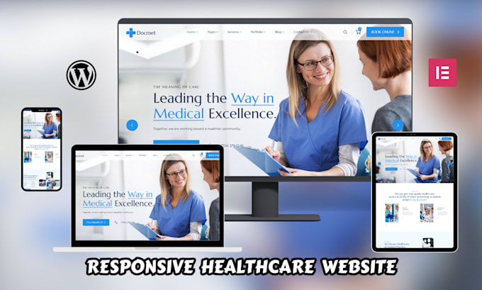 Gig Preview - Build or redesign healthcare website, homecare, medical website using wordpress