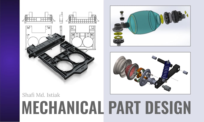 Gig Preview - Mechanical part design and technical drawing in solidworks 3d cad