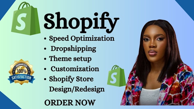 Gig Preview - Design shopify website, build automated shopify dropshipping store, bug fix