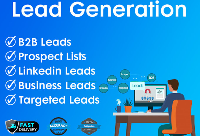 Gig Preview - Find email address, b2b lead generation, contact info, lead list