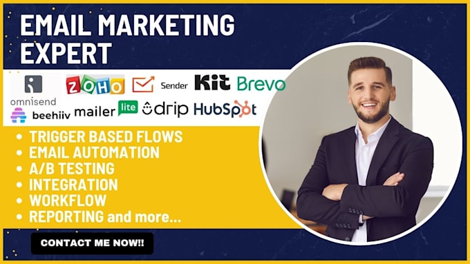 Gig Preview - Email automation zoho sender omnisend mailerlite beehiiv drip brevo kit hubspot