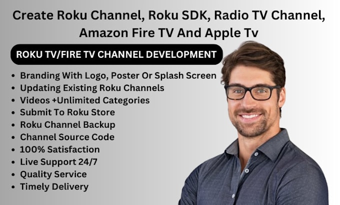 Gig Preview - Create roku channel, roku sdk, radio tv channel, amazon fire tv and apple tv