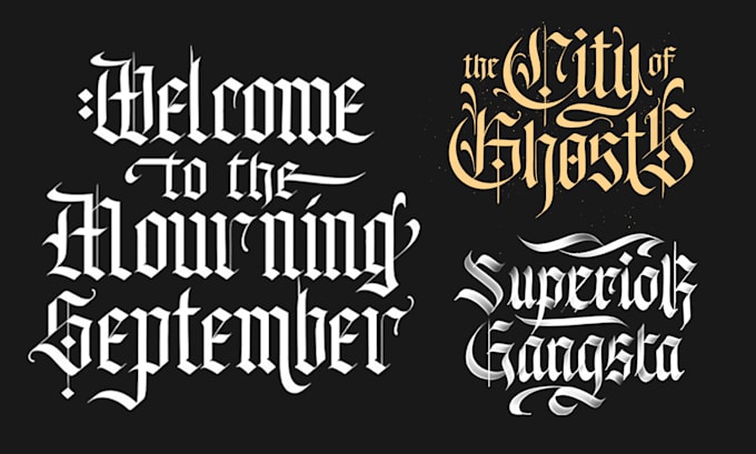 Gig Preview - Draw you a stunning blackletter typography