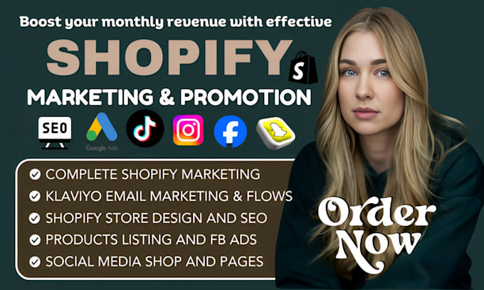 Gig Preview - Boost shopify sales, shopify marketing, shopify store promotion, shopify manager