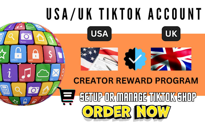 Gig Preview - Create usa uk tiktok account to be eligible for creator reward program tiktok ad