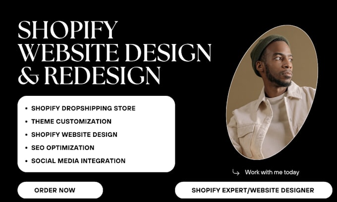 Gig Preview - Design shopify store, shopify dropshipping store, shopify store redesign