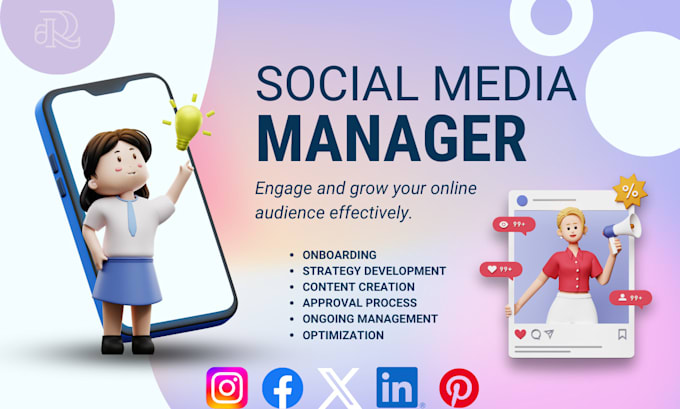 Gig Preview - Be your social media marketing manager and content creator