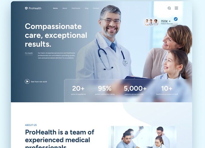 Gig Preview - Design hospital website, clinic website, healthcare website, restaurant website